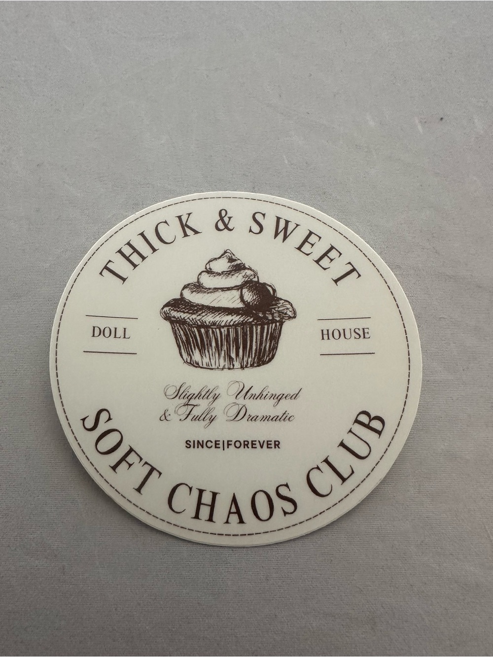 Cream Round Decorative Sticker - Picture 2 of 3